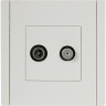 Двойная розетка TV+SAT IEK FORTEPIANO FP238 белый FP-AF20-O-K01