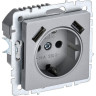 Розетка IEK BRITE РЮш10-1-БрА 16А с USB A+A 2,1А BR-R14-16-U21-D21-K47